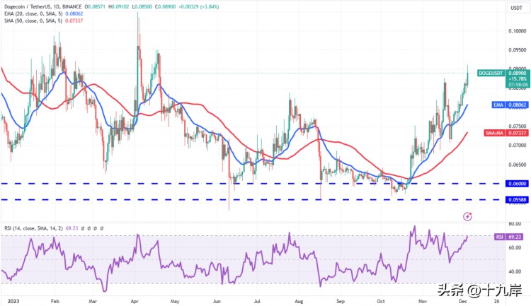 密码货币市场 12 月亮开始强劲：比特币，ADA、DOGE 和 LINK 概览